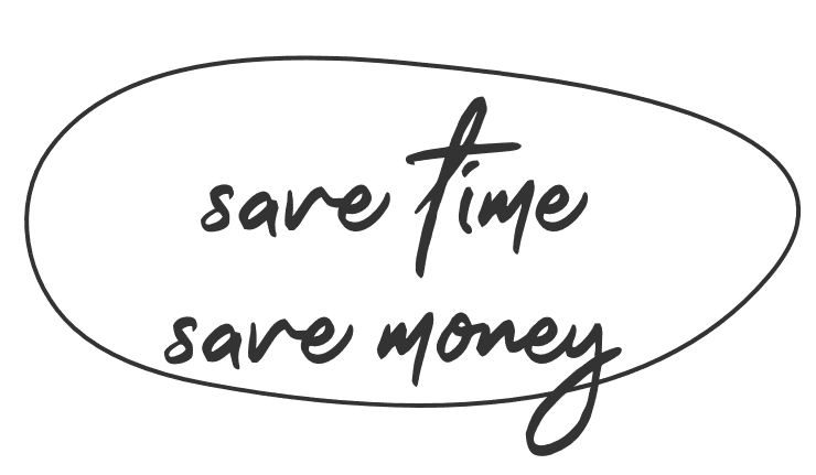 save time, save money text