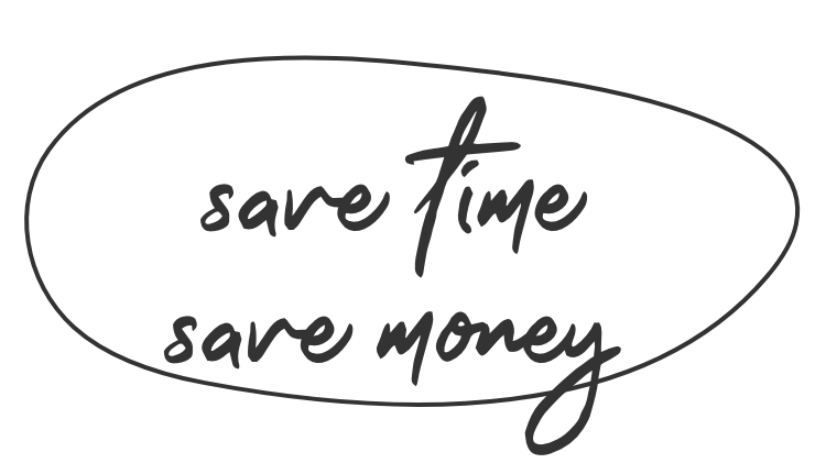 save time, save money text